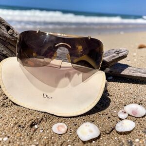 Vintage Dior Sunglasses with Silver Side Shields — RARE